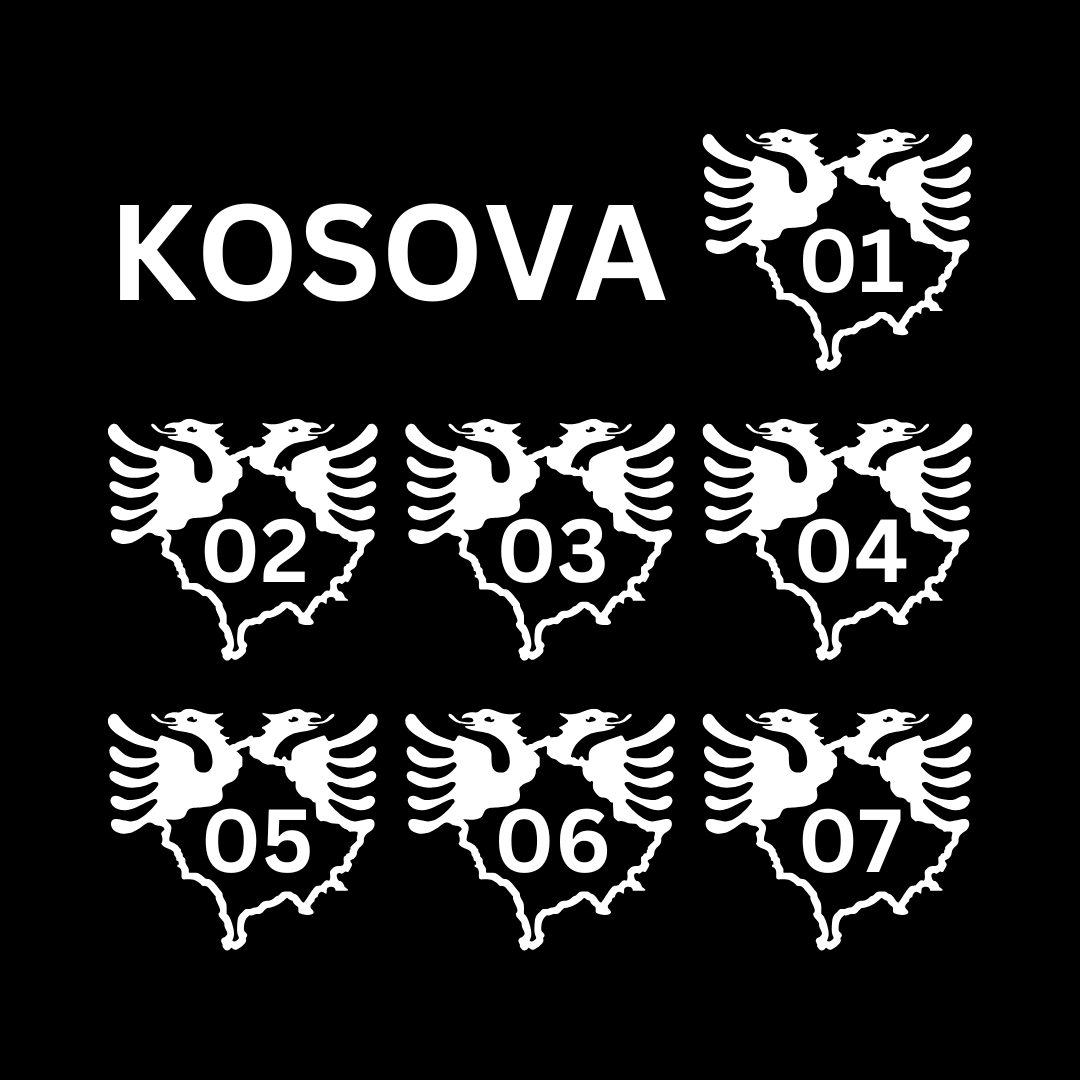 Kosovo Auto Sticker - Adler & Bezirksnummer